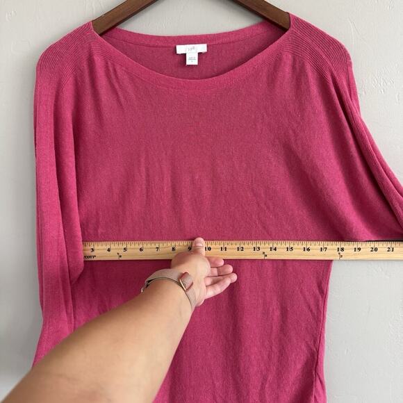 J. Jill Knit Sweater Linen Blend Woman’s S Pink Boat Neck Tunic 3/4 Sleeve - Picture 8 of 10